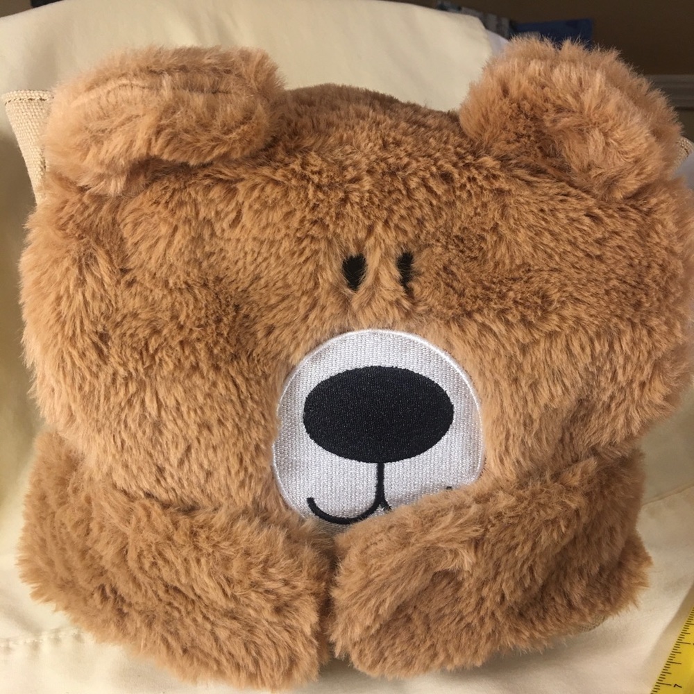 Cat & Jack Fuzzy bear backpack/bag New